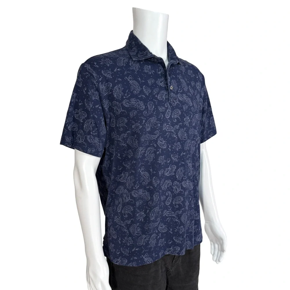 Polo Ralph Lauren Mens‎ Classic Fit Navy Blue Short Sleeve Polo Shirt Size L